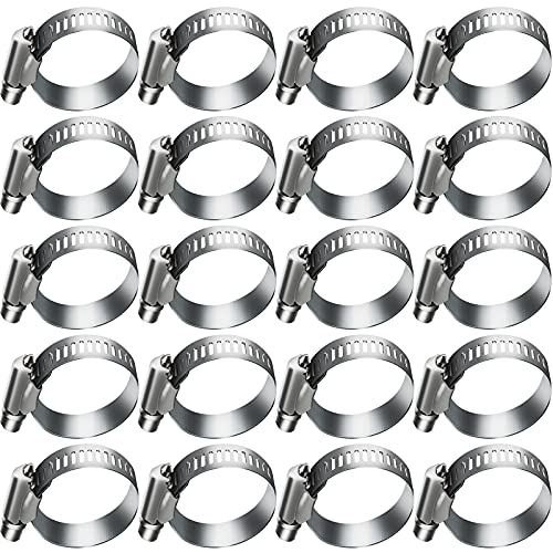 20pcs Adjustable Worm Gear Hose Clamp Stainless Steel Pipe Clamps, 1-4/5"-2-3/4" (46-70mm)Tube Clamp Tool for Water Pipe, Plumbing, Fuel Line,Intercooler