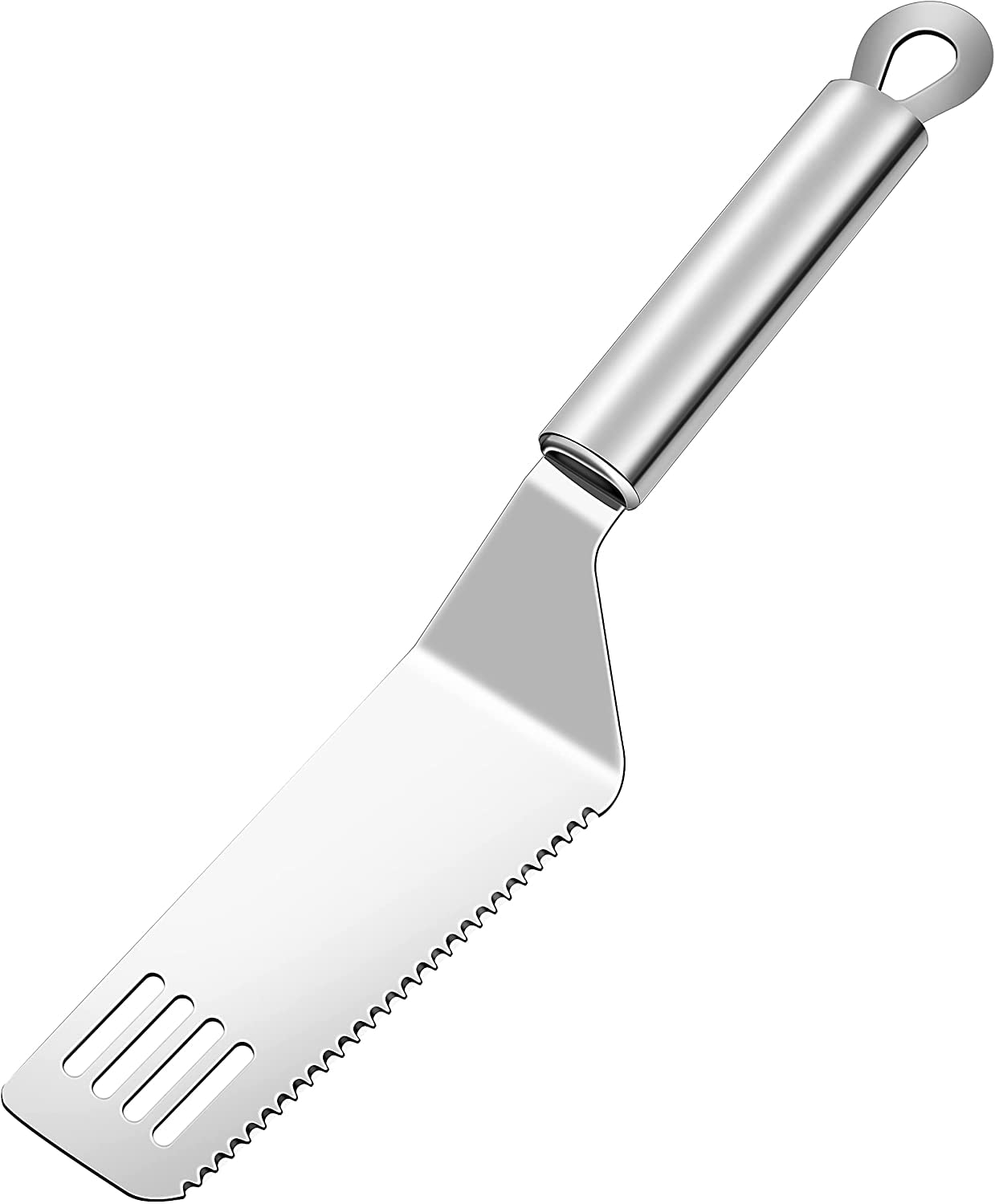 Cake Pizza Pie Server, Slicer Divider,Cake Slicer,Cutter,Cutting Spatula,Turner, Cake Cutter and Pastry Spatula with Serrated Blade, Set of 1. (Silver)