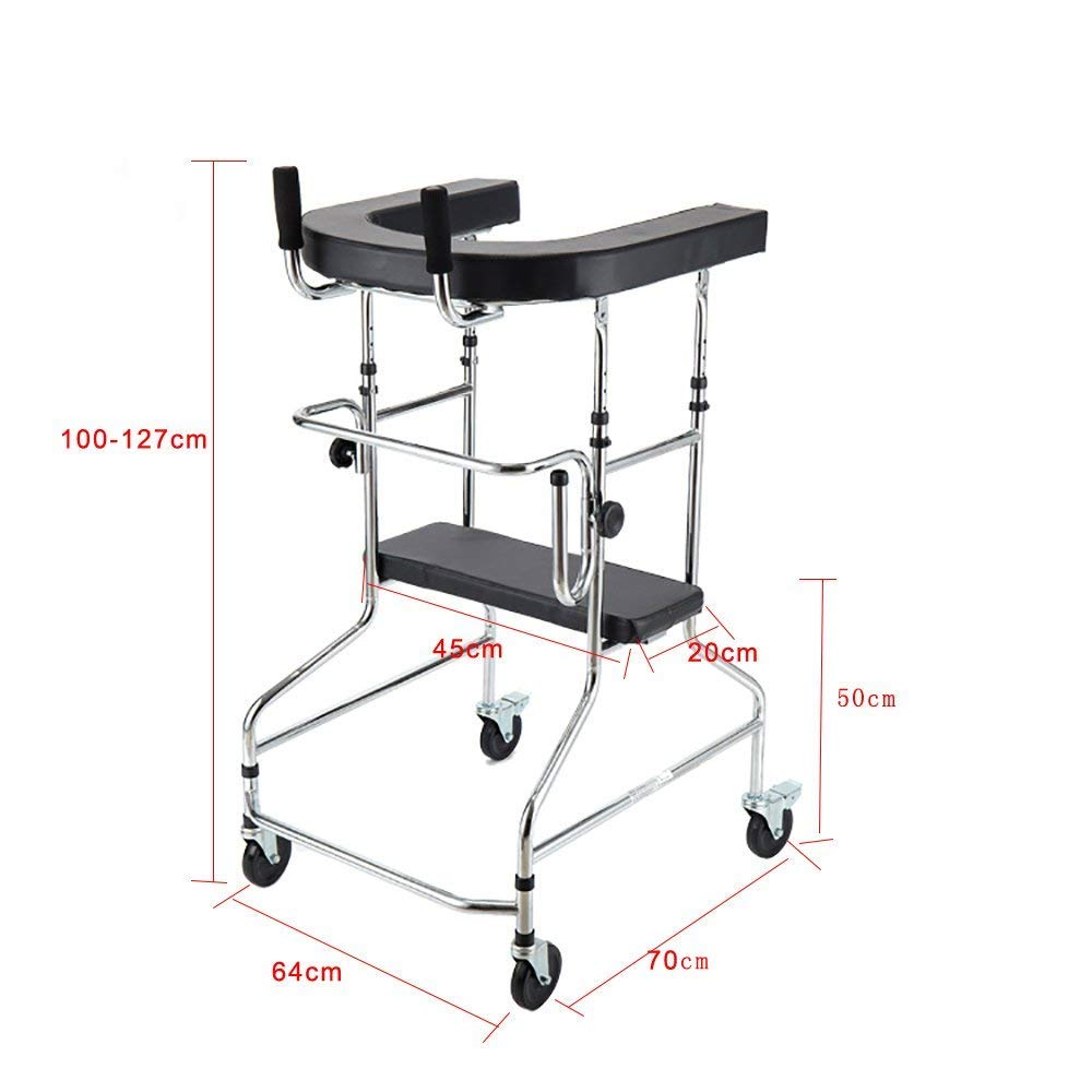 Chodzik na wózku inwalidzkim, rolki Chodzik dla dorosłych Osoby w podeszłym wieku Rollator Stojąca rama Sprzęt rehabilitacyjny Antypoślizgowa laska ze szpitalem