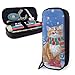 Produktbild Federmäppchen Mäppchen PU Leder Winter Schnee Kitty Katze Reißverschluss Beutel Organizer High School Briefpapier Taschenhalter College Office Business Desk