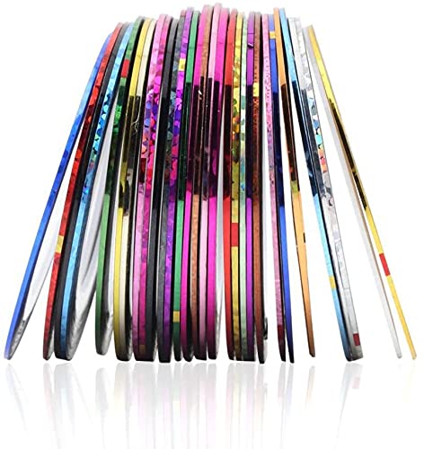 Belicia 10 Colors Mixed Colors Rolls Nail Art Striping Tape Decoration Sticker Nail Line DIY Nail Tip-image-22