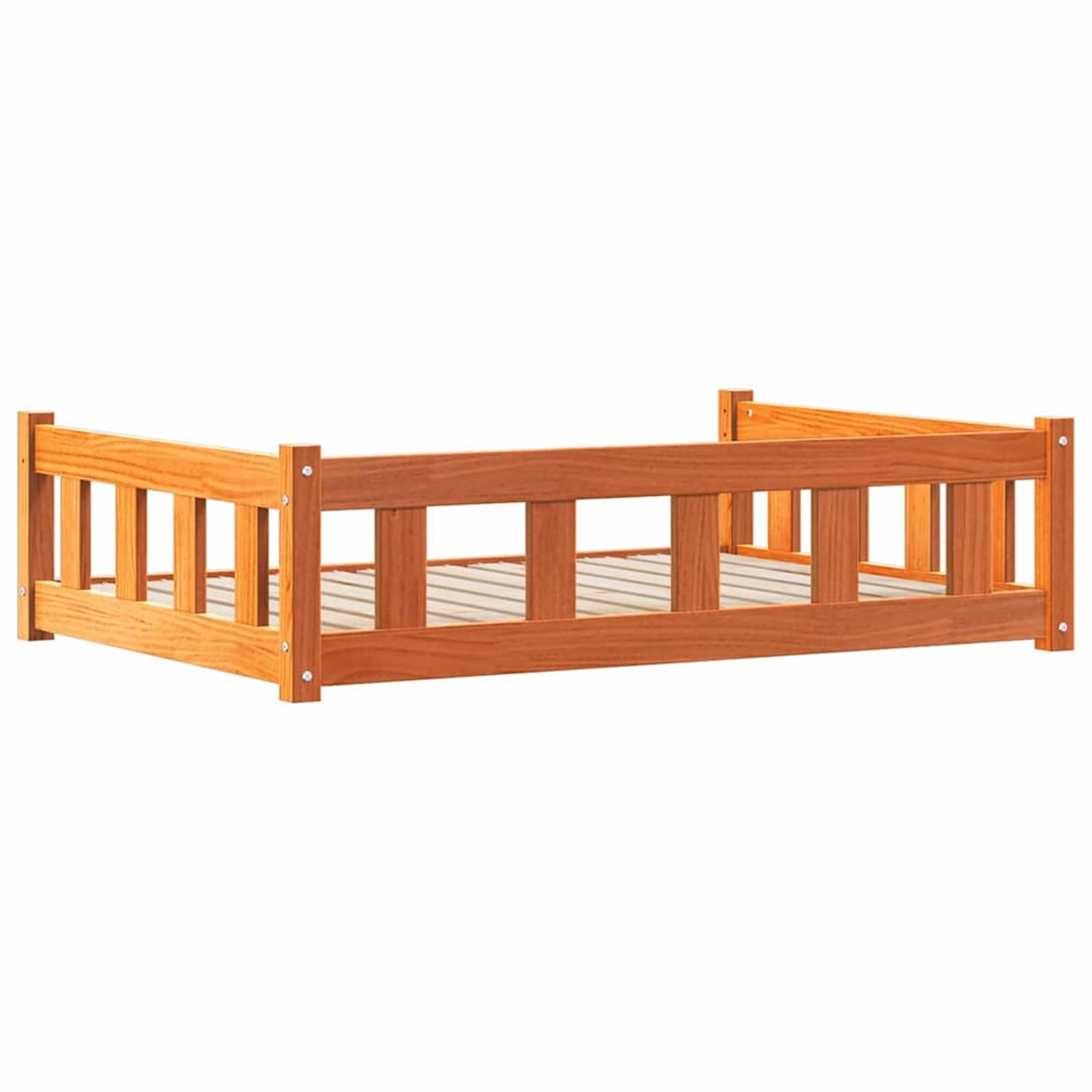 Legowisko dla psa woskowobrązowe 100 x 70 x 28 cm lite drewno sosnowe, do 20 kg | Lite drewno sosnowe, prostokątne do relaksu, tylko do użytku w pomieszczeniach, łatwa pielęgnacja