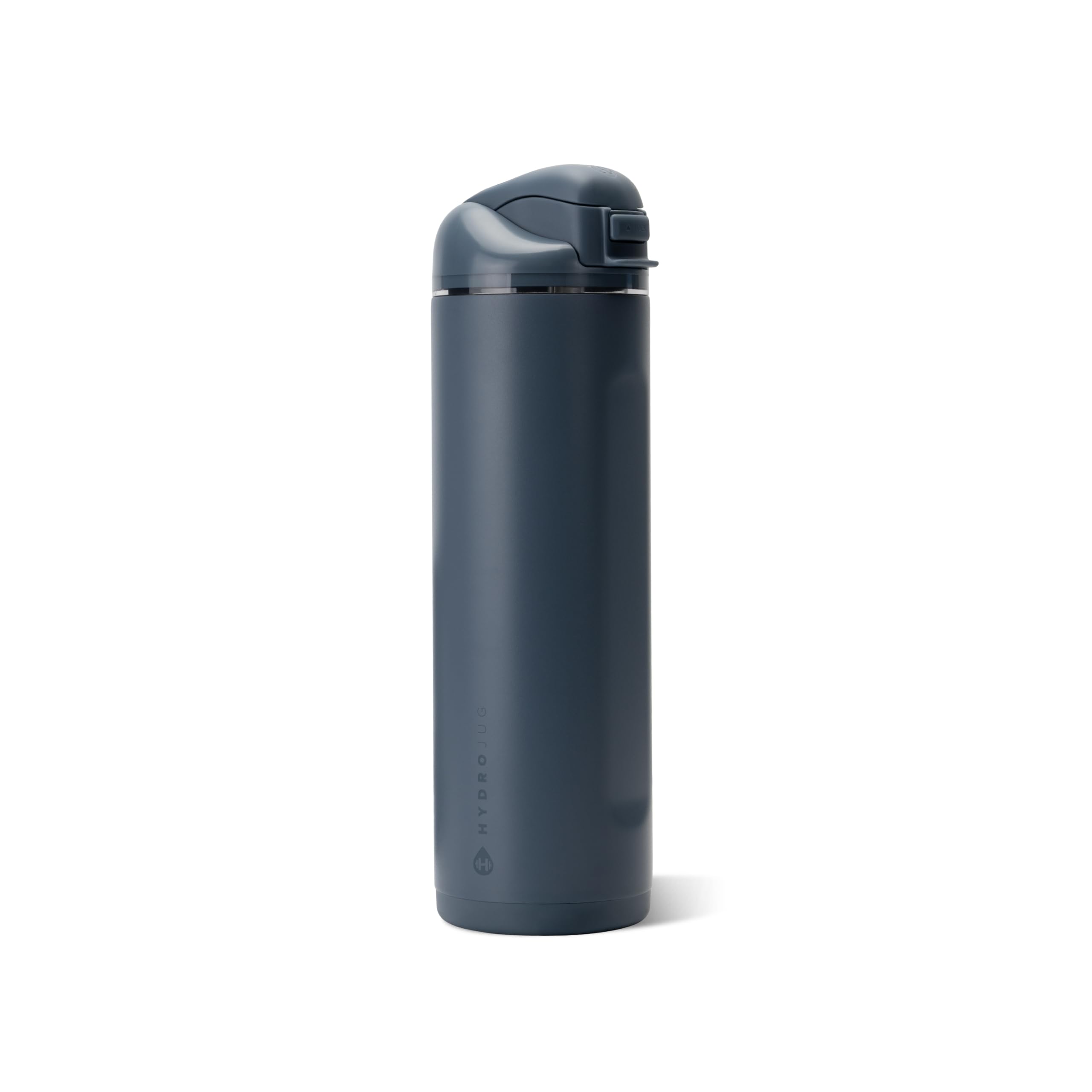 HydroJug Ease2o Water Bottle with Straw & Chug Lid, Stainless Steel, Vented Cap to Help Reduce Pressure, Water-Level Window, Cup Holder Friendly, Non-Slip Base – 24oz, Cascade