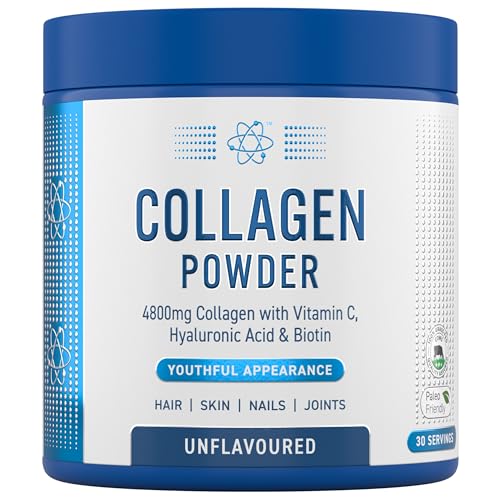 Applied Nutrition Collagen Powder - Hydrolysed Bovine Collagen Protein Halal Healthy Skin Hair Nails (Unflavoured) (150g - 30 Servings)
