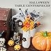 Halloween Artificial Flowers with Vase, Spooky Floral Centerpieces with Pumpkins, Black Branches, Eyeball Flowers, Maple Leaves, Halloween Picks & Stems, Artificial Bouquet Decorations for Home