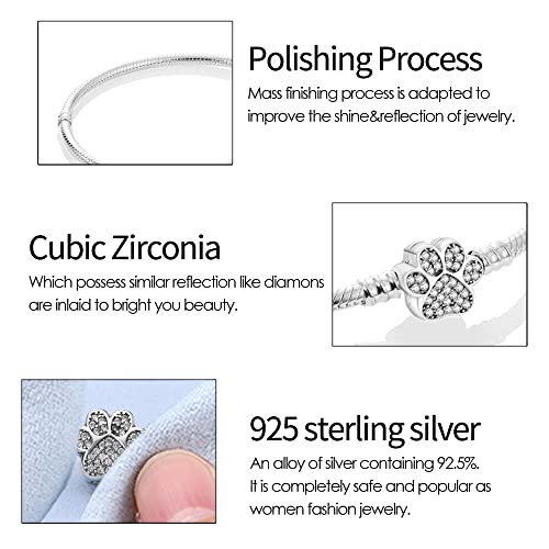 KUNSIR Moments-Bracciale Donna Adatto per Ciondolo Argento Sterling 925 Braccialetto Snake Bracciali Compatibile con Pandora Ciondolo B2