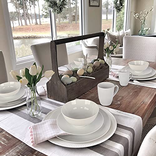 Miibox White Dinnerware Set, 20-Piece Service For 4，With Dinner Plates, Salad Plate, Bowls, Mugs And Teaspoons, Porcelain Durable For Christmas, Halloween, Wedding, Banquet #TOP6