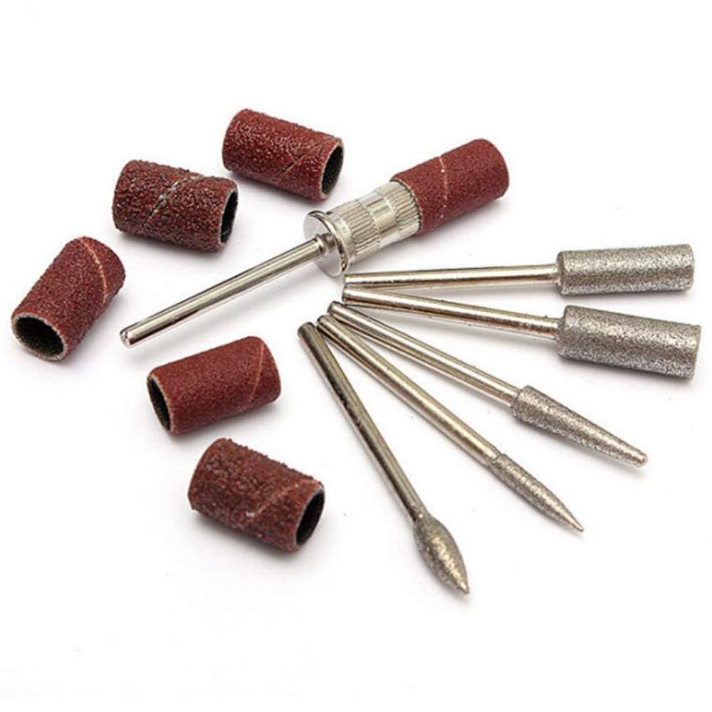 BEAUTY EMPIRE Nail Drill Bits Set Cuticle Tools, Electric Nail Drill Bits Kit 3/32",Nail Drill Machine for Nail Bits, Nail Polishing Clear and Care (Drill Bits, 6 - PCS) 2