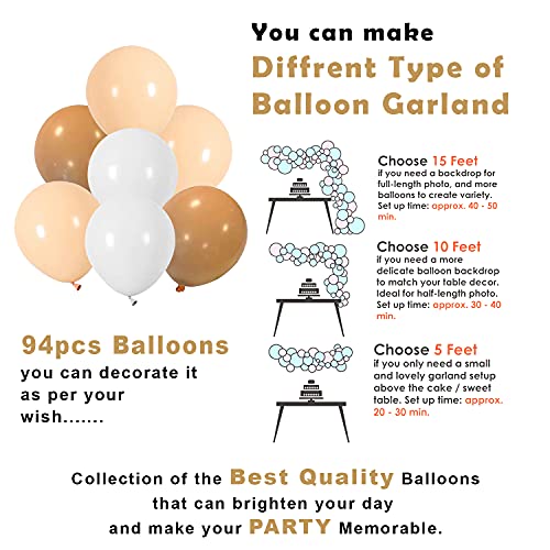 Image of Party Propz Brown Pastel Balloons - 96 Pcs Combo Beige Balloons | Birthday Balloons For Decoration | brown Balloons For Decoration | Bear Theme Birthday Decoration | Party Balloon | Teddy Theme