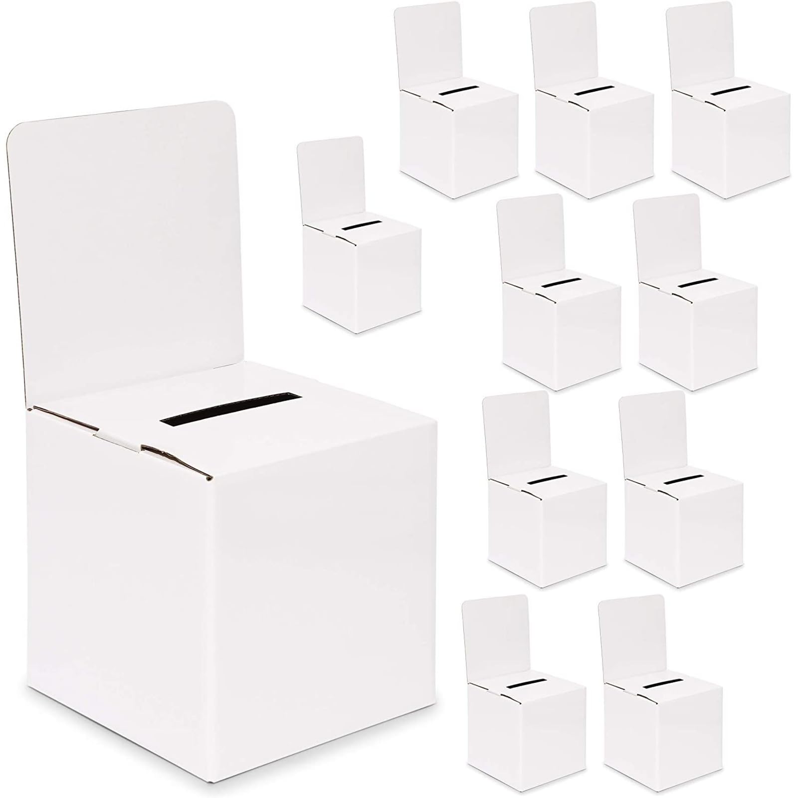 Ballot Box with Blank Sticker Sheets (6 in, 10 Pack)
