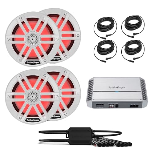 Rockford Fosgate PM500X2 2 Channel Marine Amplifier with 2 Pairs M1-8 M1 Series 8