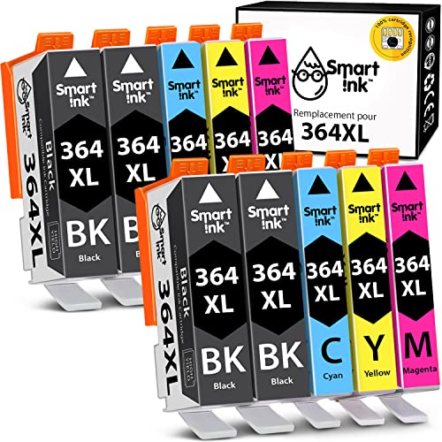 Smart Ink Cartouche d’Encre Compatible pour HP 364 XL 364XL High Yield 10 Pack (4 Noir & Cyan Magenta Jaune) pour HP Photosmart 5510 5520 6510 6525 B210a C5380 Deskjet 3070A 3520 Officejet 4620 4622