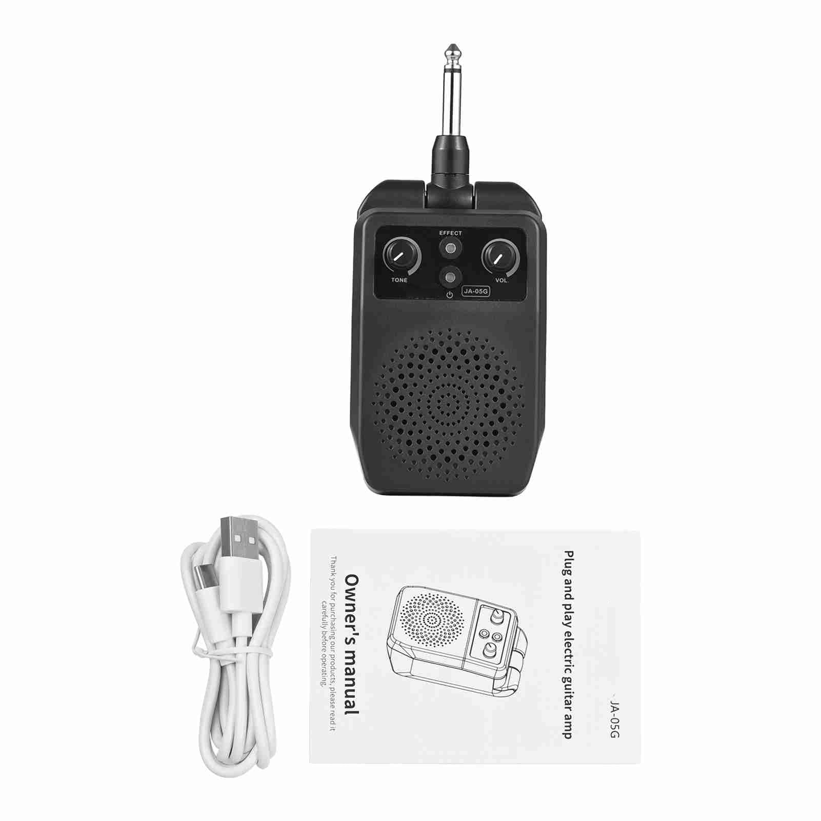 Fesjoy Kleiner Lautsprecher JOYO Mini-Gitarrenlautsprecher, BT-Spracheinstellung, tragbarer Plug-in-Lautsprecher für alle E-Gitarren, Verstärker, 1500 mAh, Typ C, wiederaufladbar, Plug-and-Play, integ