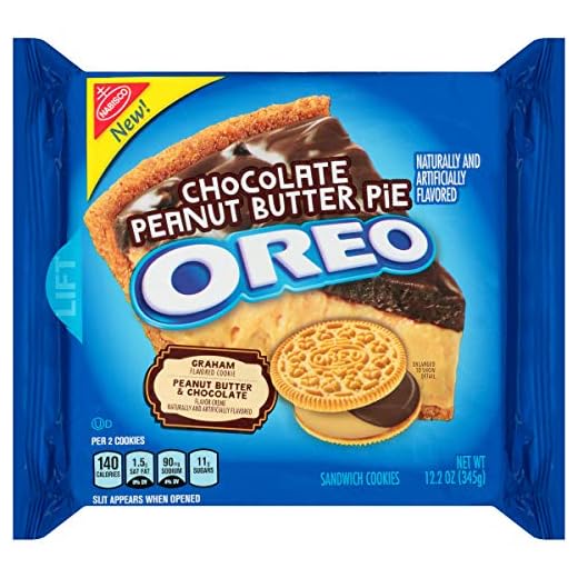OREO Chocolate Peanut Butter Pie Sandwich Cookies, 1 Resealable 12.2 oz Pack
