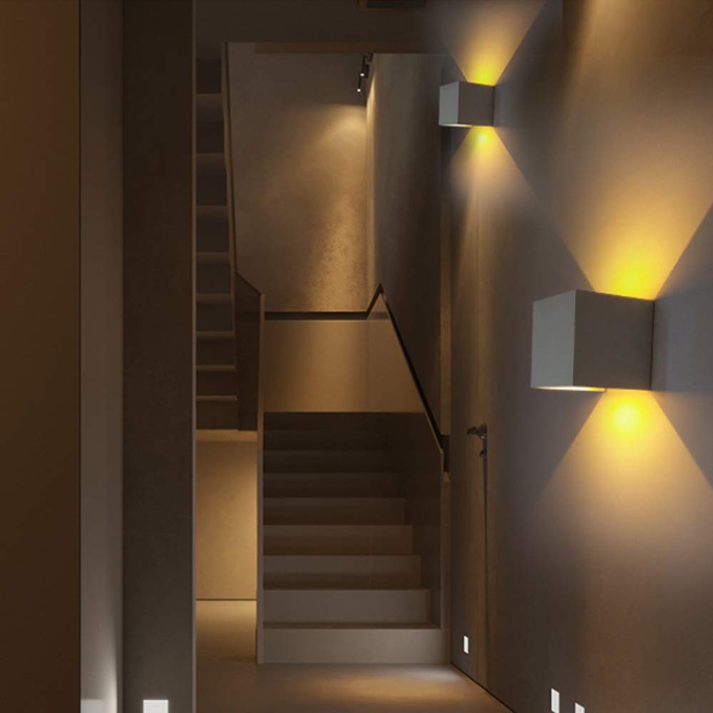 Lampada da parete per esterno a LED da 2 pz, illuminazione da parete