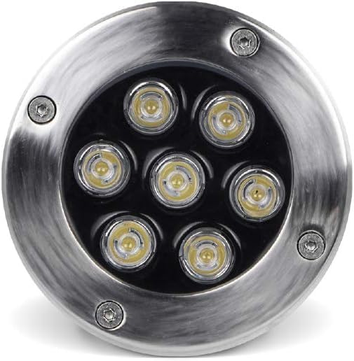 AntDau71® - Faretto a led segnapasso calpestabile da esterno viali sentieri giardino pavimento IP65 da incasso a terra luce calda 3000k - 220V (7 watt (12 x 9 cm))