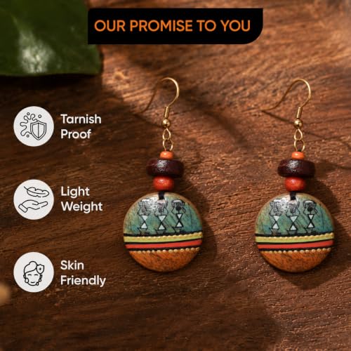 Image of Handcrafted Bohemian & Tribal Earrings for Women - Ethnic Brass, Floral & Festival-Inspired Statement Designs in Drop, Dangle, Hoop & Stud Styles