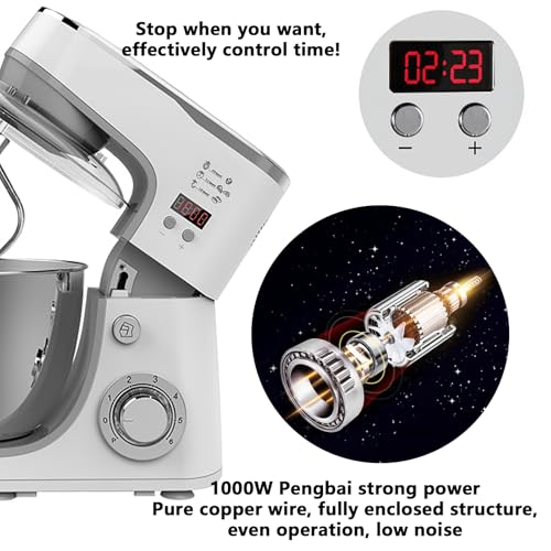 Stand Mixer,Dough Maker,Mixers For Baking,Cake Mixer,Food Mixer,Stand Mixers For Baking,Kitchen Mixers,Baking Mixer,Bread Mixer,With Stainless Steel Bowl, Dough Hook, Egg Beater, Stirring Paddle - Image 6