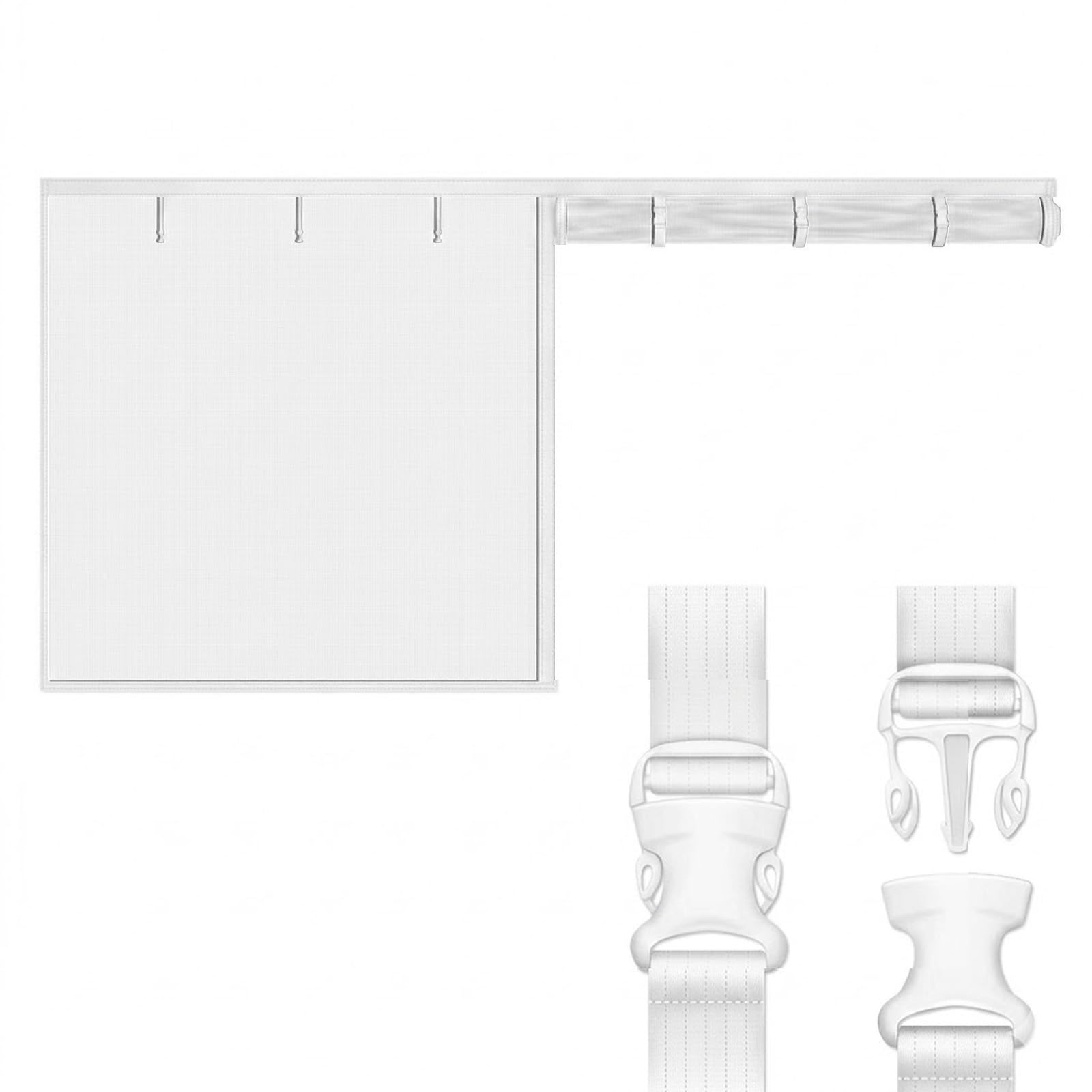 Moustiquaire garage magnétique blanche 244x213 rideau anti mouche pour porte et balcon