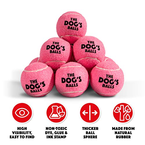 The Dog's Balls, Dog Tennis Balls, 12-Pack Pink Dog Toy, Strong Dog & Puppy Ball For Training, Play, Exercise & Fetch #TOP5