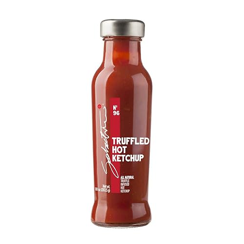 Sabatino Tartufi Trufa picante Ketchup todo Natural Gourmet Ketchup con una patada impregnada con trufas negras Kosher Vegano Vegetariano 10oz