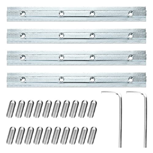 4 Pezzi Profili Alluminio Strutturali Linea Retta Connettore Staffa Giunto 40 x 40, Binario a T Linea Retta Connettore con Viti e Chiave Inglese Utilizzato, per Architettonico Profilo in Alluminio