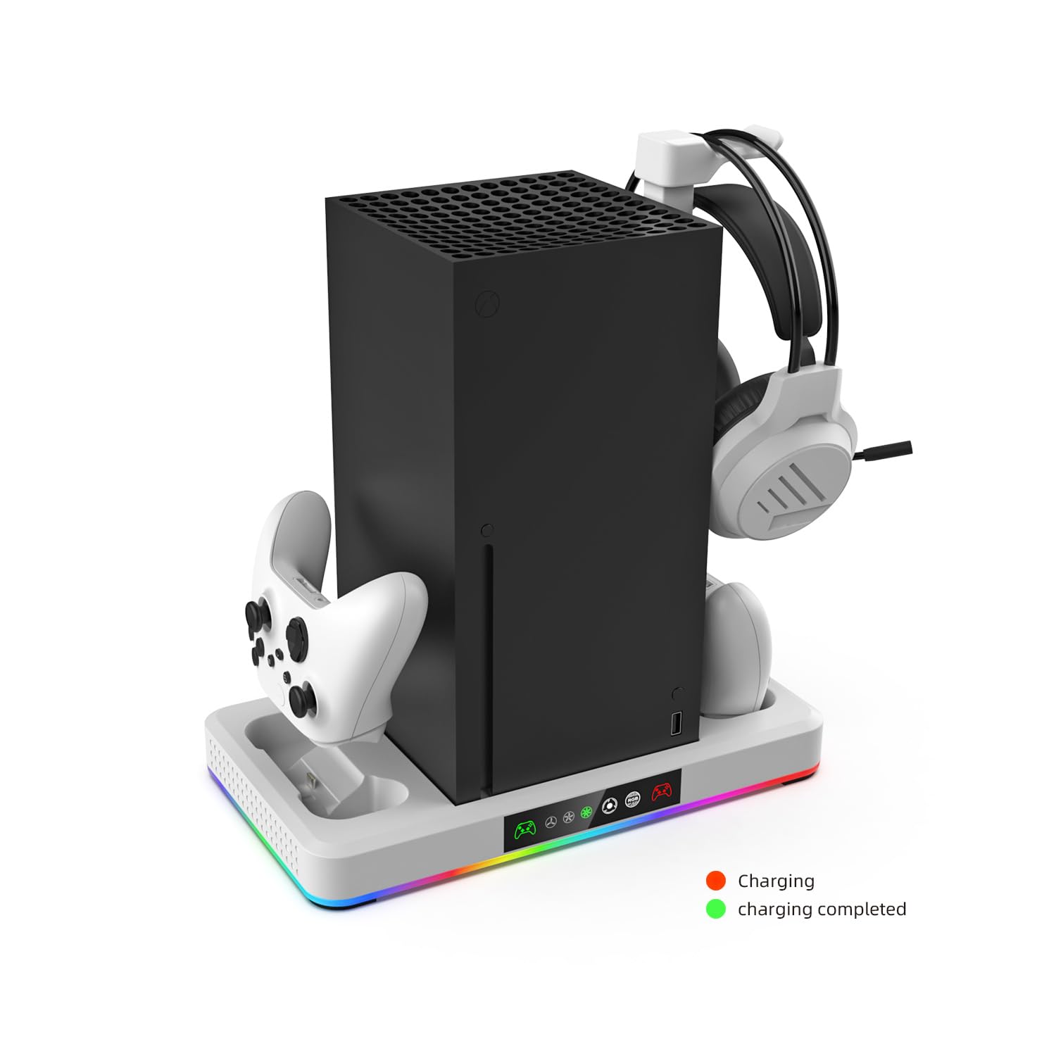 Genérico Ventilador de refrigeración Base para Xbox Serie X/S, Multifuncional Host Soporte de Carga, estación de Carga Dock, para Xbox Serie S Accesorios para Consolas de Juegos (Negro)