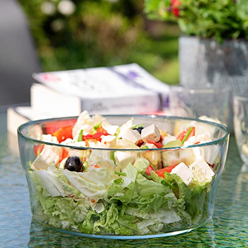 KADAX Glasschale, Salatschüssel, runde Glasschüssel, 19 cm Durchmesser, tiefe Schale für Obst, Salat, Süßigkeiten, stapelbare Obstschale… – Ansicht 6