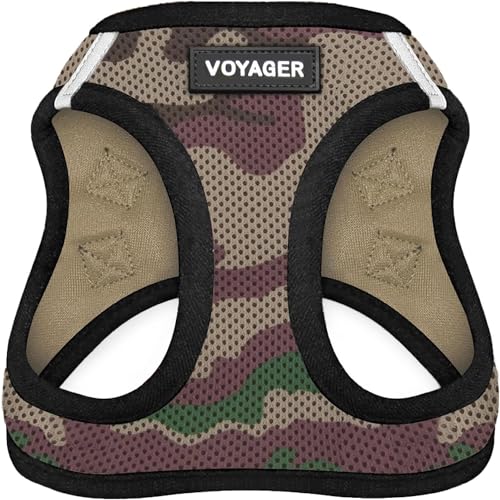 Image of All Weather Voyager Step-in Mesh Harness for Dogs / Cats by Best Pet Supplies - Breathable Material - Double Security Metal D-Rings + Strong velcro Fastener- Best Pet Essentials- Unique Dog Owner Gifts (Army Base- Medium)