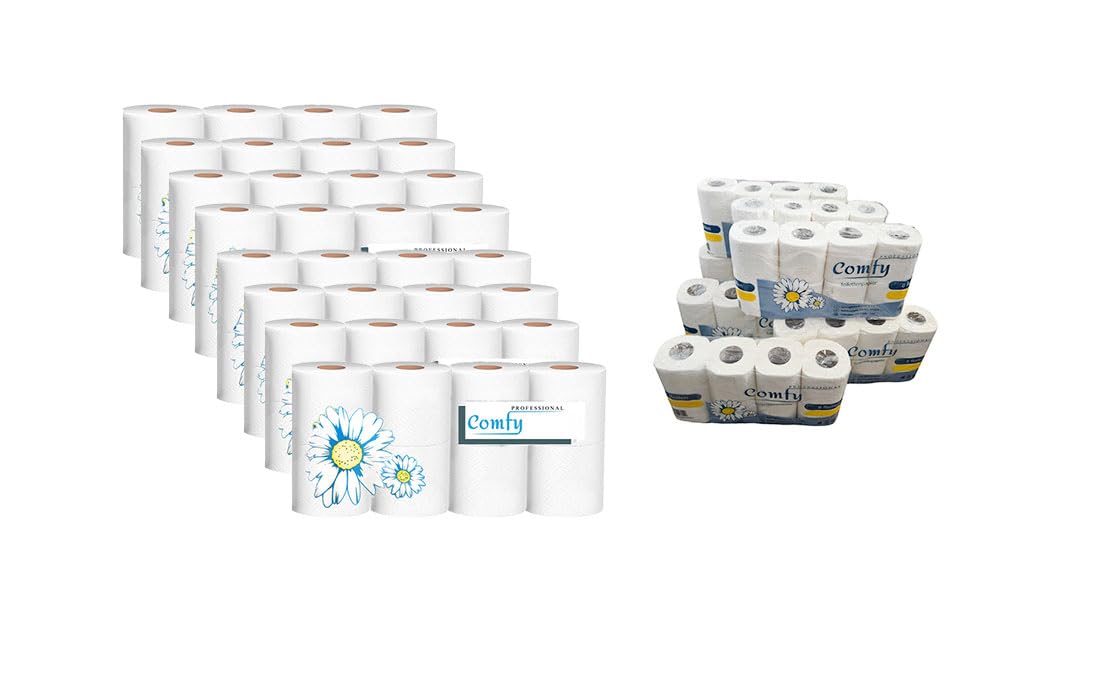 Toilettenpapier 3-lagig – 64 Rollen (8 x 8) 150 Blatt pro Rolle | 100% reine Zellulose | Weiches & saugfähiges Premium-Toilettenpapier – Weiß, ideal für Haushalt & Gewerbe