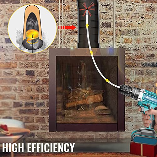 VEVOR Chimney Sweep Kit 20FT Length, Chimney Brush Kit with 6 Nylon