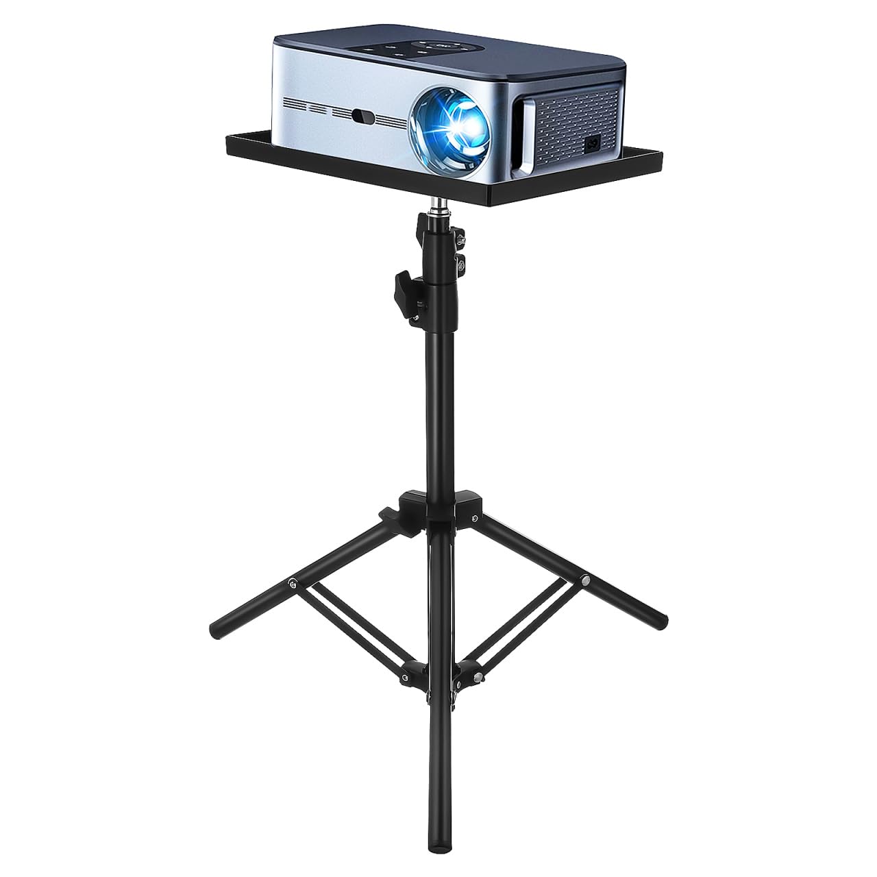 Toyvian Adjustable Projector Stand with Tray Versatile Laptop Tripod for Presentations and Live Streaming Height-Adjustable Floor and Tabletop Projector Stand
