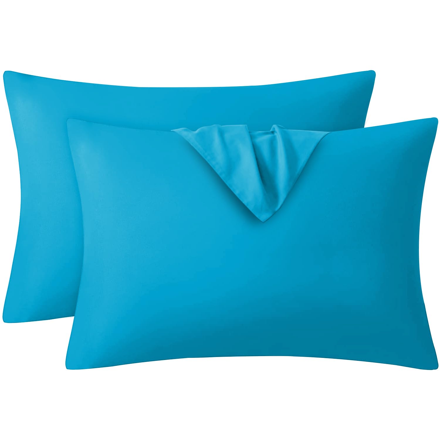 Pamposh Blue Pillow Cases 4 Pack - Standard Size 50 X 75 Cm - Double Brushed Premium Microfibre Envelope Closure Pillow Covers - Hypoallergenic Pillowcases Set Of 4 (, 50 X 75 (Pack Of 4))