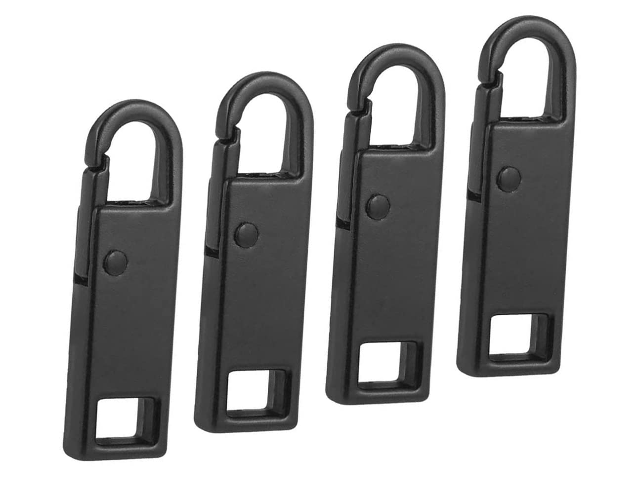 Metal Zipper Handle, Zipper Pull Replacement, Safe and Durable, Easy To Use, for Replacing and Repairing Zipper Pulls, Suitable for Suitcases, Backpacks, Clothes, Boots, Etc, 4 Pieces, Black