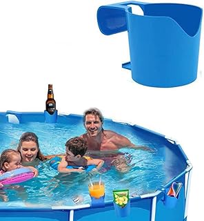 4PCS Cup Holders for Above Ground Pools, Pool Cup Holders for Drinks Above Ground Pool Accessories, Poolside Cup Holder Compatible with Above Ground Pools with 2 Inches or Thinner Round Top Bars