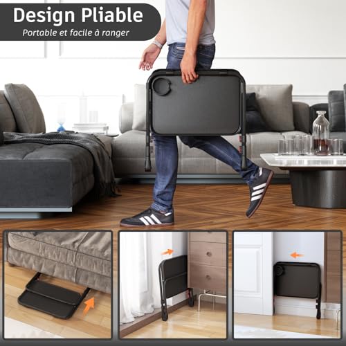 Table d'Ordinateur Portable Pliante Meuble Cosy Réglable Noir