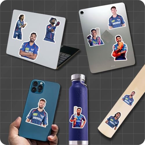 Image of Lucknow LSG Stickers - Pack of 25 | Waterproof Vinyl LSG Cricket Stickers for Laptop, Phone, Water Bottle, Bike, Car, Notebook | Self Adhesive Glossy Sticker Pack 2026