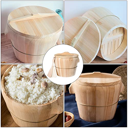 Seau à riz en bois artisanal pour une cuisson vapeur de qualité