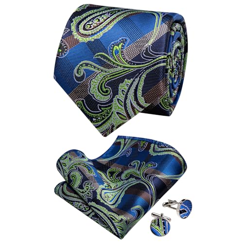 Image of YourTies Floral Ties for Men Silk Tie and Pocket Square Set Business Formal Mens Neckties with Gift Box Wedding