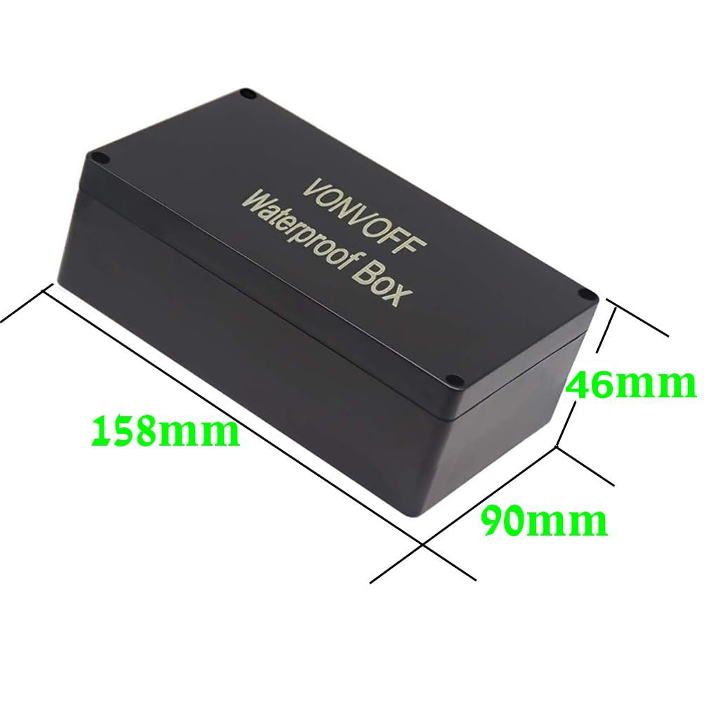 DIY Electrical Box,Universal Junction Box,Dustproof Waterproof IP67 ABS Plastic Box,Enclosure with Fixed Hole and 4pcs x M16 Cable Gland,6.2x3.5x1.8 inch (158 * 90 * 46mm)