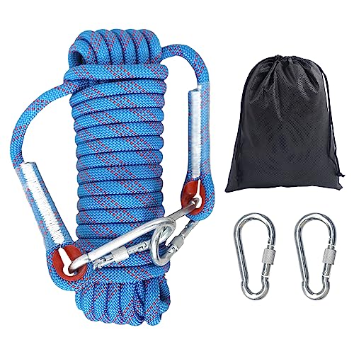 Produktfoto von Rhitchy Kletterseil mit Karabiner Durchmesser 8mm: 10M Outdoor-Klettersei Hochfestes Nylon Bruchlast: 1400kg, Seil mit&hellip;