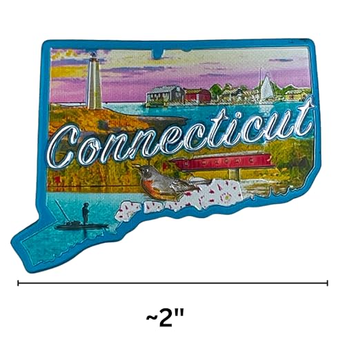 Imán Decorativo Estado Connecticut 2 Pulgadas miniatura 4