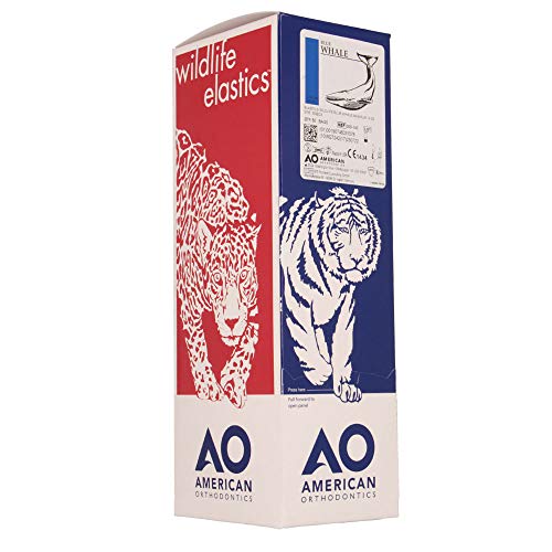 American Orthodontics Elastics Wildlife Blue Whale | Maximum, 14 Oz, 5/16" Size, 50 Packs Per Box, 2,500 Elastics | Made In The Usa | Exacting Dimensions, Precision Cutting, Top Quality Latex Tubing #TOP4