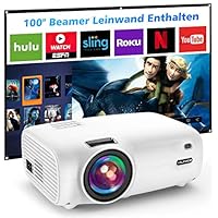 Mini Beamer, VILINICE 7000Lux Heimkino Projektor, Unterstützt 1080P Full HD, 100000 Stunden LED Video Beamer kompatibel mit TV Stick, HDMI, USB,SD, AV, VGA, Smartphone