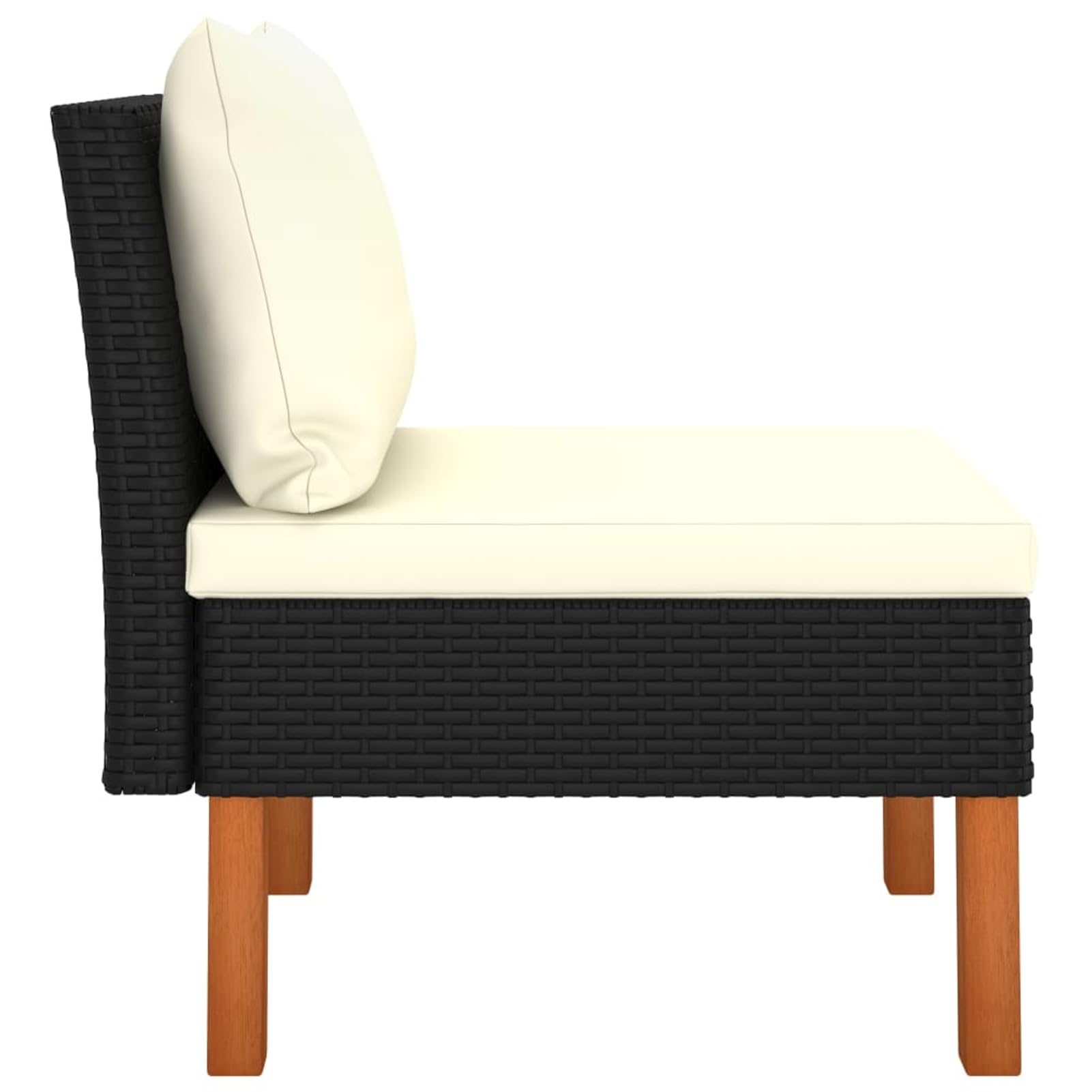 3-TLG. Garten-Lounge-Set Poly Rattan und Eukalyptus Massivholz Tisch- und Stuhlsets, Gartenmöbel 315766