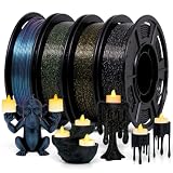 EONO3D Glitter PLA Filament Bundle 1.75mm, 4x250g Multicolor...