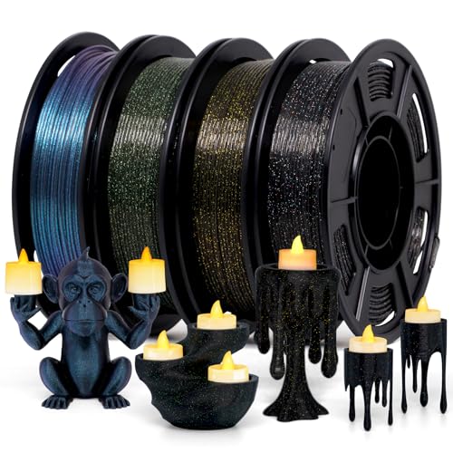 EONO3D Glitter PLA Filament Bundle 1.75mm 4x250g Multicolor for Color Test