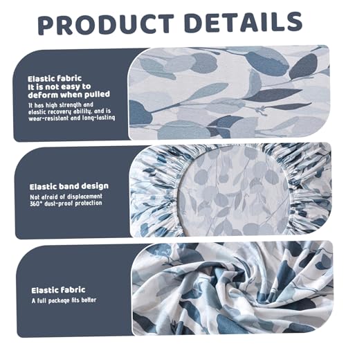 Housse de chaise extensible bleue pour simplifier le nettoyage du salon