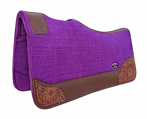 CHALLENGER Horse 32'x30' Western Contoured Wool Felt Therapeutic Saddle Pad Purple 39252PR