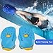 LEAQU 1 Pair Contour Swim Paddles Hand, Swim Training Hand Paddles, Hand Fin Children Diving Aid Tool, Swimming Equipment for Women Men Children Lake Blue M